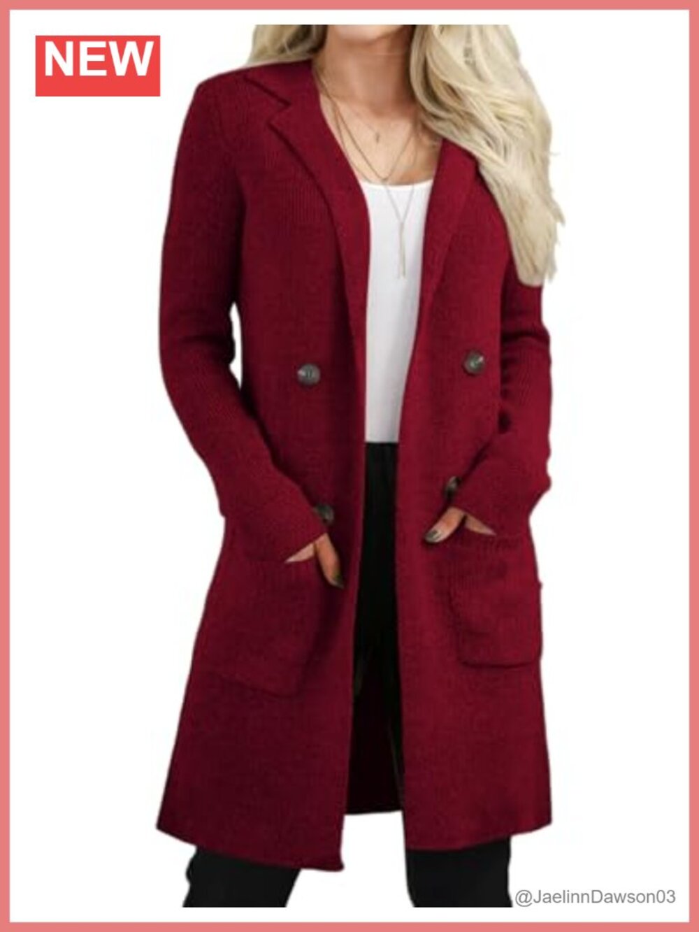 Open Front Long Cardigan Sweater Knit Coatigan with Pockets